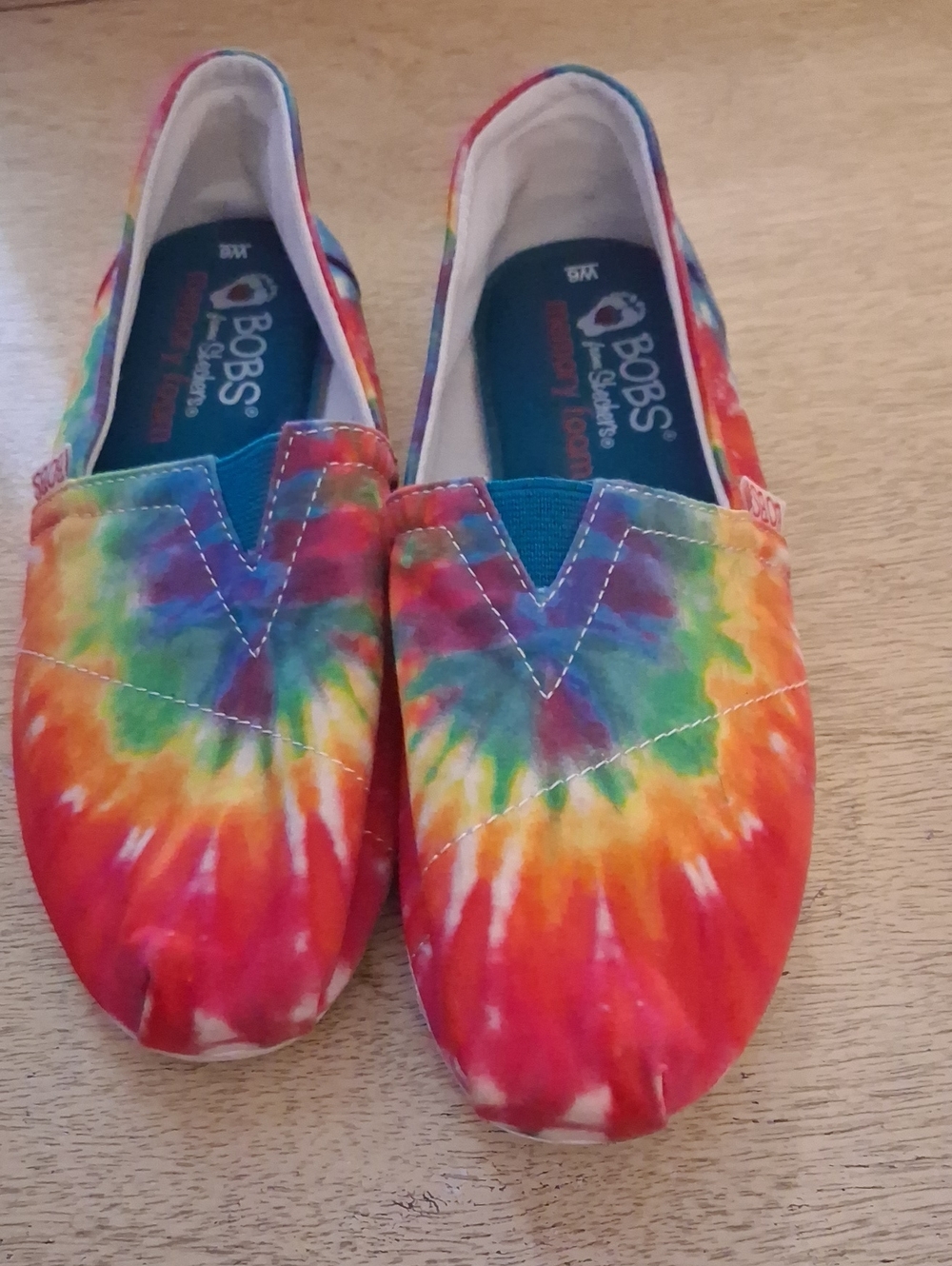 Skechers BOBS Tie-Dye Slip-On Sneakers in Rainbow Colors